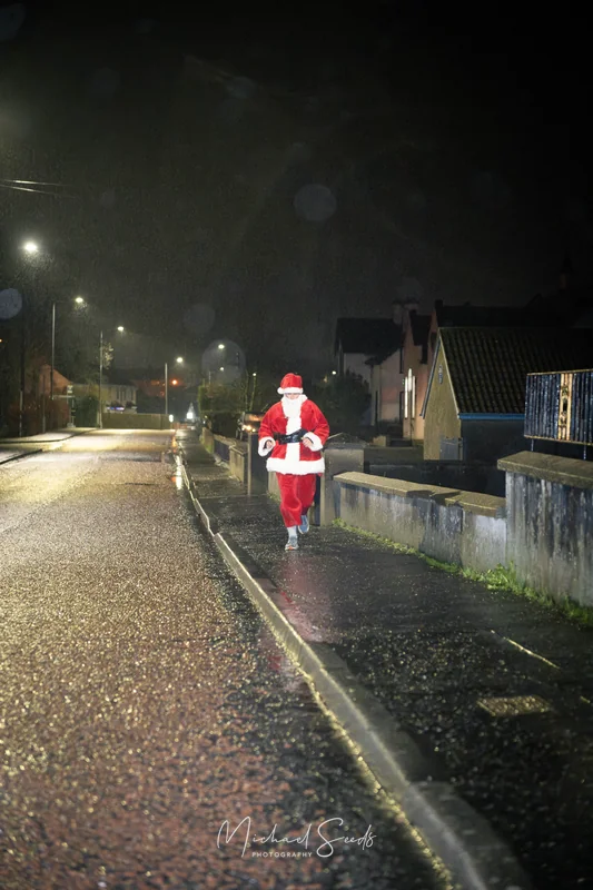 santa claus in the rain