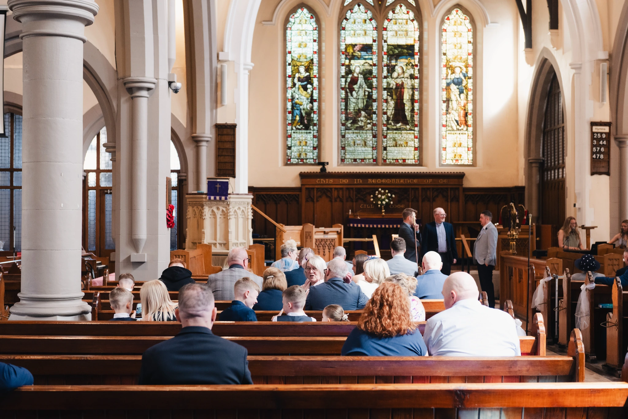 a wedding ceremony in a church