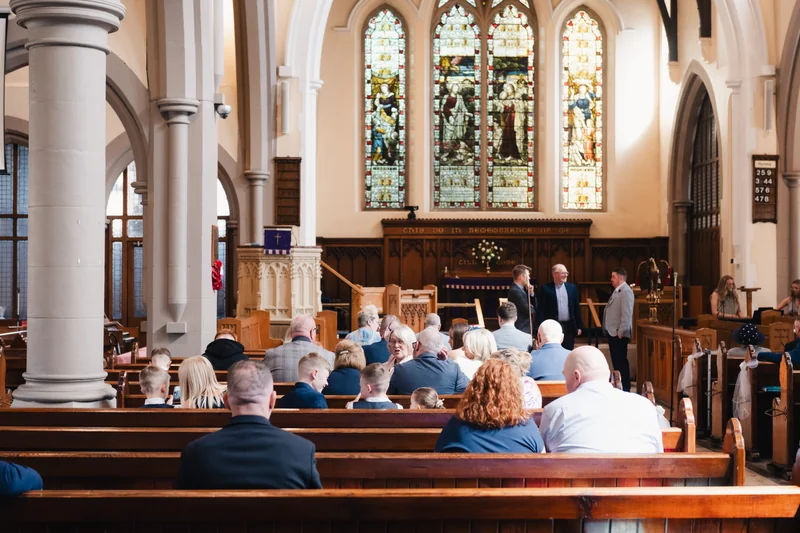 a wedding ceremony in a church