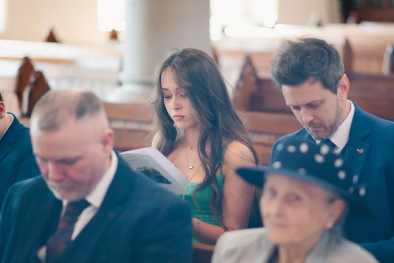 a wedding ceremony in a church